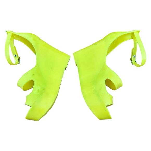 Gwen Stefani Harajuko Lovers Rare Neon Jelly Wedge Sandals Size 7 - Picture 4 of 10